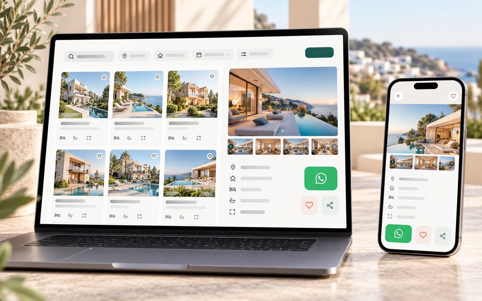 Vista conceptual del portal público inmobiliario